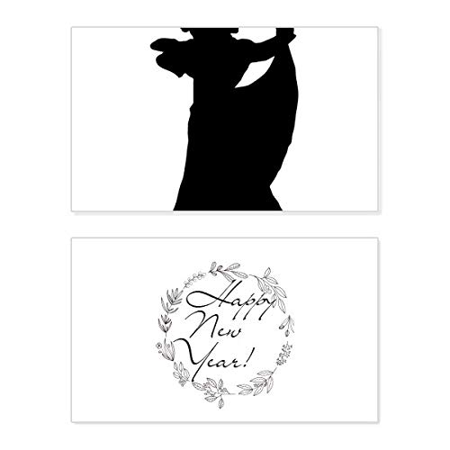 Carte de Nouvel An Danse Duo Commémorative avec Message de Vœux Artistique