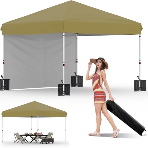 10x10 Waterproof Pop-Up Canopy Tent with Sidewall