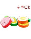DLonline 4PCS The loveliest bath sponge,Four fresh fruit,Hami melon, strawberry,orange, mango,Bath liquid is very easy to cause foam,Soft and Does not damage the baby's skin,Very relaxed and clean.
