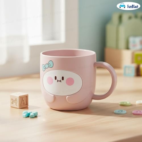Image of FunBlast Milk Mug for Kids - 350 Ml; Unbreakable Mug for Kids, Milk Mugs for Kids Unbreakable - Milk Drinking Cup for Kids (Pink4)