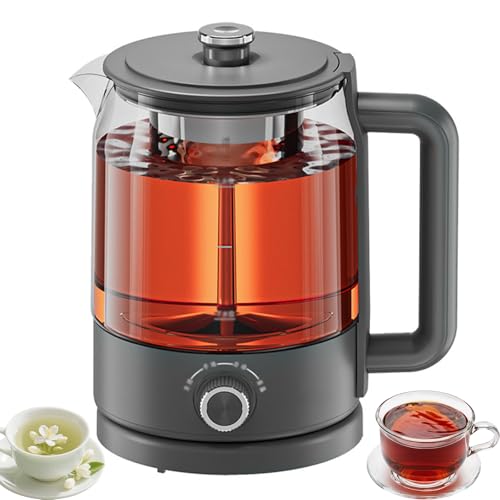 Máquinas De Té Caliente, Tetera Eléctrica De Vidrio De Borosilicato Totalmente Automática De 1,2 L Y 600 W, Ajuste De 4 Velocidades, Hervidor Eléctrico Multifuncional De Acero Inoxidable,para El Hogar