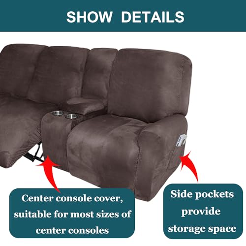 Fundas impermeables de sofá reclinable 3 plazas con consola, protege tu sofá del desgaste diario 4
