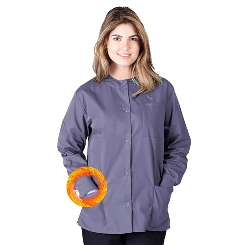 M&M SCRUBS Women's Scrub Jacket Medical Scrub Jacket (XXL, Charcoal)