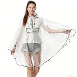 FIUTEKO Poncho de lluvia, poncho de lluvia reutilizable EVA reutilizable portátil unisex chubasquero chubasquero impermeable protección de lluvia para acampar al aire libre senderismo pesca