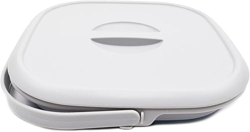 Miniatura 4 de SAMMART Cubo de agua cuadrado plegable de 8,5 l (2,2 galones) con tapacubo de agua cuadrado plegable con tapabañera portátil con asa y tapa. Tamaño