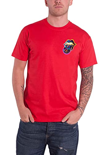 The Rolling Stones T Shirt Sixty Gradient Text Logo Nouveau Officiel Homme Rouge - Les Beatles, Paul McCartney, John Lennon, RIngo Starr, George Harrison The Rolling Stones T Shirt Sixty Gradient Text Logo Nouveau Officiel Homme Rouge