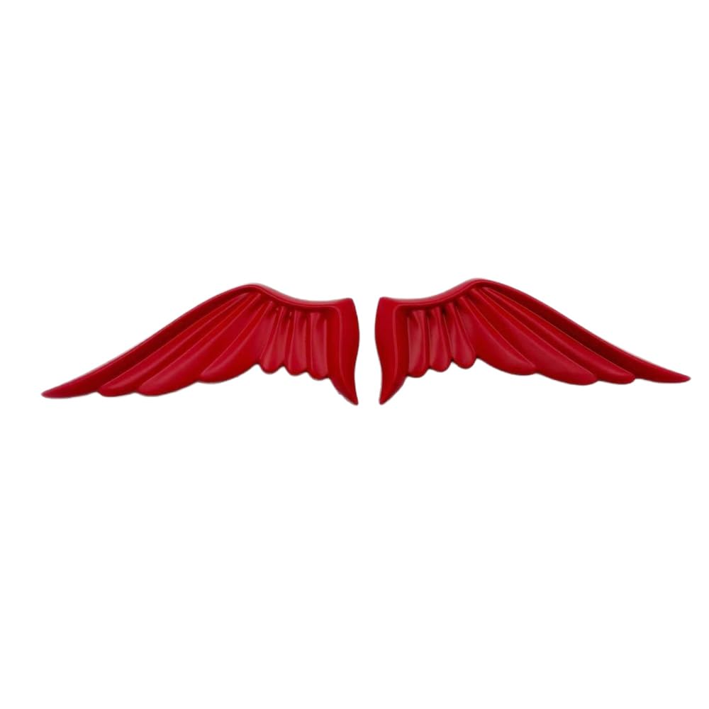 JALILAN 2 Pcs Car Angel Wings Badge Stickers for Fiat Punto Evo | Typ 199 | Bj. 2009-2011, 3D Metal Rear Trunk Tailgate Side Fender Decals, Decorative Exterior Emblem,Red