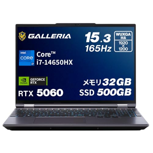 �K�����A �Q�[�~���O�m�[�gPC �y RTX 5060 / Core i7-14650HX / 32GB / 500GB �z GALLERIA NPC7L-R56-G5 Windows 11 Home 15.3�C���` 165Hz ����ҏW �Q�[������ 252