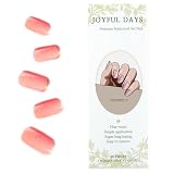 JOYFUL DAYS Tiras de Uñas de Gel Semi-Curado, Autoadhesivas Pegatina de Esmalte de Uñas de Gel, Nail Wrap Incluye Lima y Palo (Shimmer Rose)