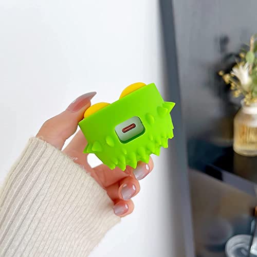 Image of Cartoon 3D Design Protective Case for 18W 20W iPhone 14 13 12 11 Pro Max Fast Charging Cable Adapter Charger, Cute Cartoon Lightning Data Cable Case for iPhone ChargerDURAIN Green