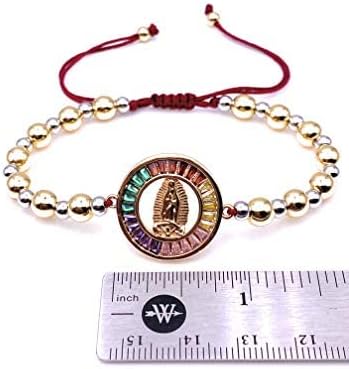 Spiritual Bracelet Mother of Guadalupe Colorful Charm to Express your Devotion to The Virgin Mary (Colorful Guadalupe Medal)