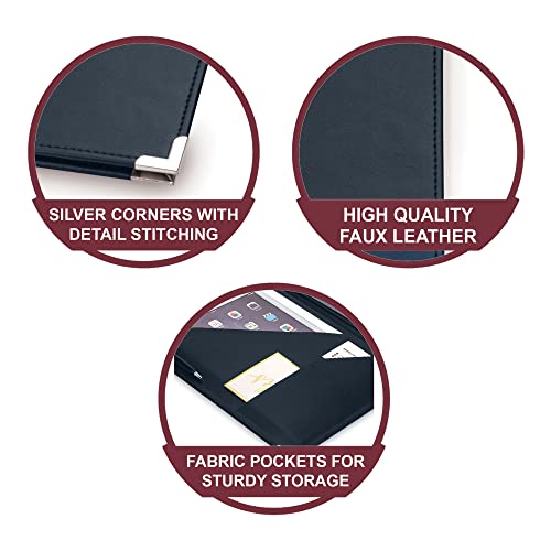 Samsill Classic Collection Business Padfolio, Executive Portfolio, Faux Leather, Silver Corners, Resume Document Organizer, 8.5 X 11 Writing Pad, Navy #TOP3