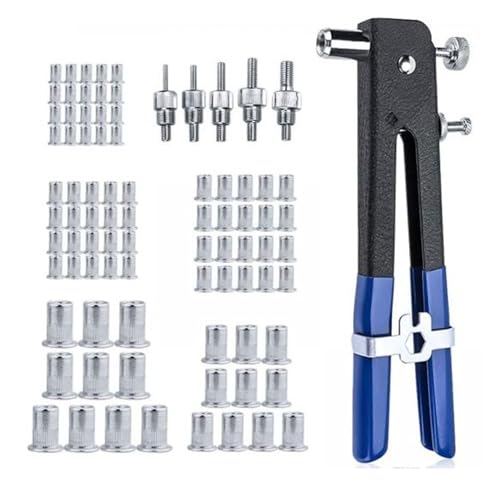 Kit Rivettatrice Inserti Filettati con 86 pezzi 5 adattatori 4/5/6/8mm Dadi Rivetti M3 M4 M5 M6 M8 Professionale Pinza Manuale Rivetti Filettati Riparazione Auto Rimorchi Mobili ergonomica DR