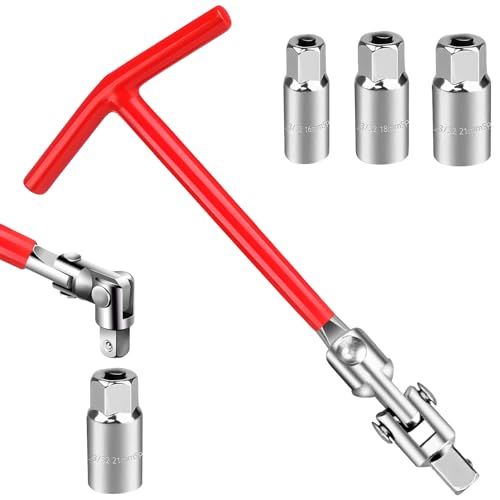 Jemmytu Llave para Bujias, 16 mm/18 mm/21 mm Llave Extractor Bujias, Llave Combinada, Llave en t, Llave para Bujías
