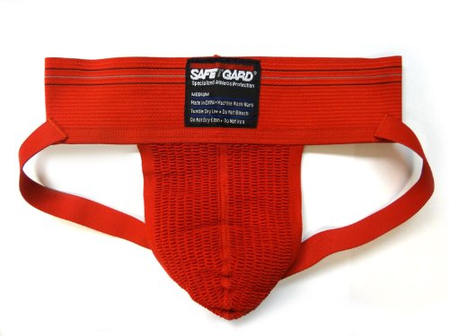 Safe-T-Gard Jock Strap Athletic Supporter - Red - X-Large, 38-44