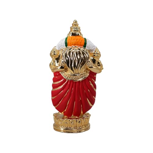 Image of Gold Plated Standing Padmavati | Small Gold Goddess Idol Murti for Car Dashboard, Office Desk & Home Temple |Divine Blessings, Prosperity & Protection | Size: 6cm x 4cm x 12cm