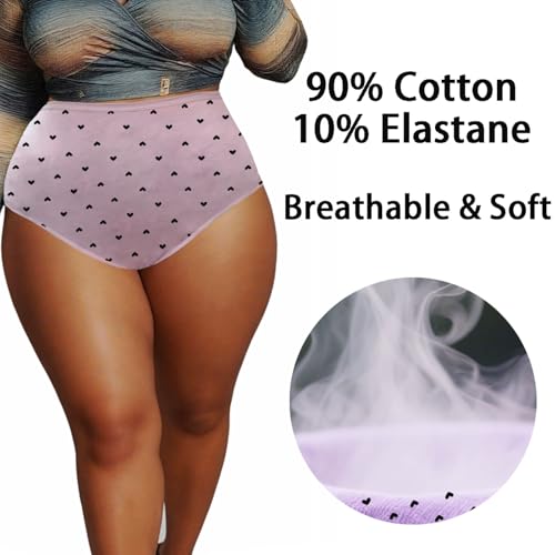 Women's Cotton Plus Size Panties Underwear High Waisted Ladies Underwear Briefs 6 Pack XL-5XL Cotton Undies3