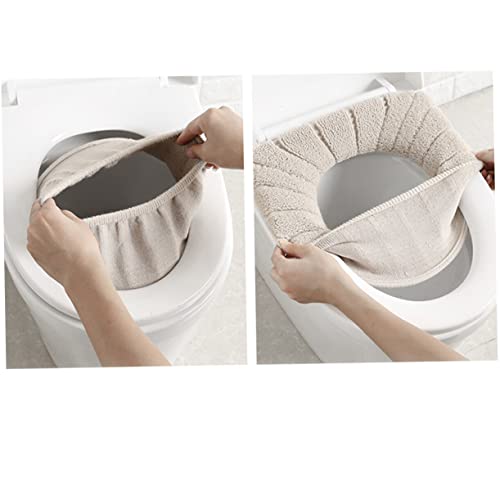 Cabilock Länglicher Toilettensitzbezug Fuzzy-Toilettensitzbezug Toiletteneinlagen Länglicher Gepolsterter Toilettensitz Gepolstertes Toilettensitzkissen Dehnbare Toilettensitzauflagen – Bild 8