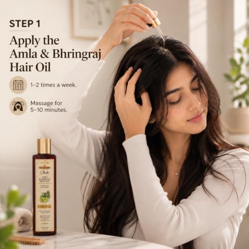 Image of Khadi Utkrisht Premium Amla & Bhringraj Hair Shampoo and Hair Oil Combo | Herbal Ayurvedic Hair Growth & Hair Fall Control Kit | Nourishes Scalp, Strengthens Hair Roots, Reduces Breakage, Adds Shine | Suitable for All Hair Types- Pack of 2
