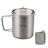 Tasse Pliante Titane 1100ml Randonnée Léger Spork Boundless Voyage Pot Titane Camping 1100ml - Poignée Pliante - Ultra-léger 159g - Randonnée Pique-nique Ustensile Randonnée Titane
