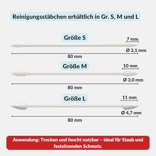 Lens-Aid Reinigungsstäbchen mit Spitze für Elekronikgeräte, Kameras und Objektive (S (100 STK.))