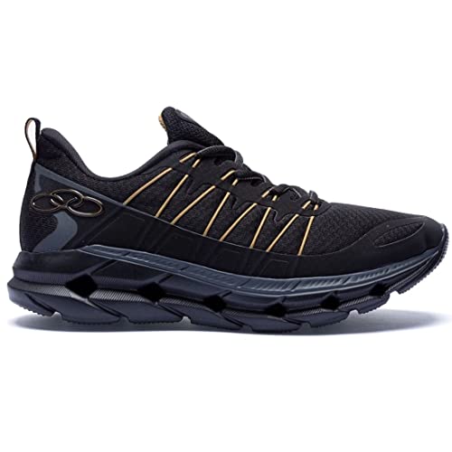 Tênis Cyber 3, Olympikus, Preto/Dourado, Masculino, 40