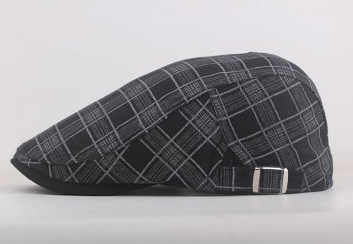 Image of Quanhaigou Men's Cotton Flat Ivy Gatsby Newsboy Driving Hat Adjustable Irish Cabbie Ivy Driving Hunting Cap