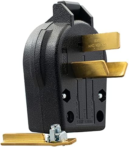 ELEGRP NEMA 10-30P & NEMA 10-50P Angle Plug, 4 Prong Electric Dryer/Range Oven Stove Plug, Straight Blade Heavy Duty, 30A 50A 125/250V, Industrial Grade, Non-Grounding, 3 Pole 3 Wire, UL Listed