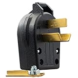 ELEGRP NEMA 10-30P & NEMA 10-50P Angle Plug, 4 Prong Electric Dryer/Range Oven Stove Plug, Straight Blade Heavy Duty Plug, 30A 50A 125/250V, Industrial Grade, Non-Grounding, 3 Pole 3 Wire, UL Listed