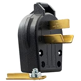 ELEGRP NEMA 10-30P & NEMA 10-50P Angle Plug, 4 Prong Electric Dryer/Range Oven Stove Plug, Straight Blade Heavy Duty, 30A 50A 125/250V, Industrial Grade, Non-Grounding, 3 Pole 3 Wire, UL Listed