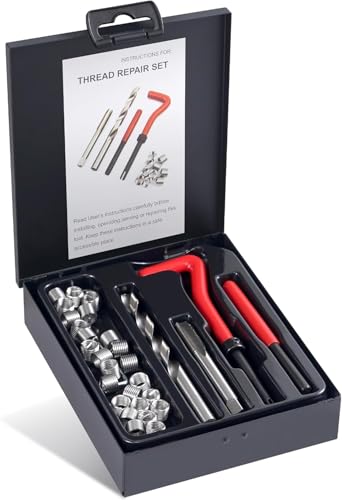 Rudolsean Thread Repair Kit M9x1.25mm Helicoil Restoring Thread Repair Tools Wire Insert Kit for Helicoil Type Internal Screw Holes Repairing