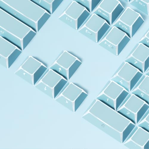 Image of Fogruaden PBT Keycaps Set, Cherry Profile Side Print Keycap for Mechanical Keyboard Keycaps(ZheYing-Blue)