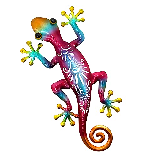 Sotaling Gecko Decor Set Of 3 Metal Handmade Flowers Hollow Out Lizard Design Wall Decor For Home, Patio, Porch, Garden #TOP2