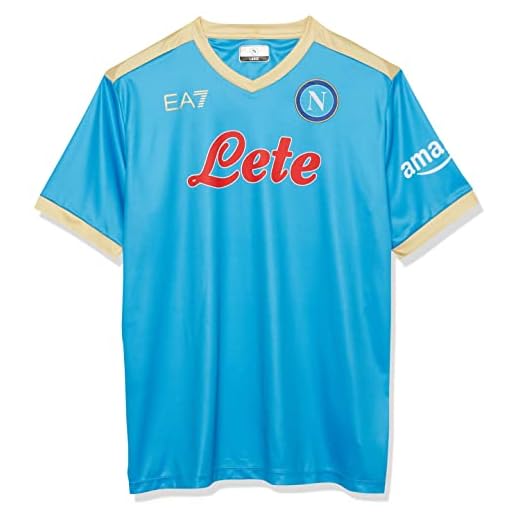 Ssc Napoli Men's Standard Replica UEFA Jersey, Azzurro NA/Gold, M