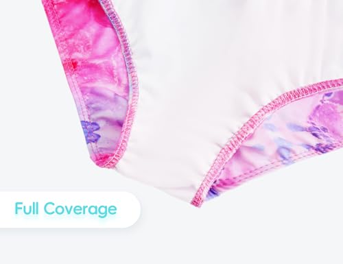 Image of Girls Swimsuit Long Sleeve Rush Guard Bathing Suit Swimwear with Bikini Bottom Sun Protection