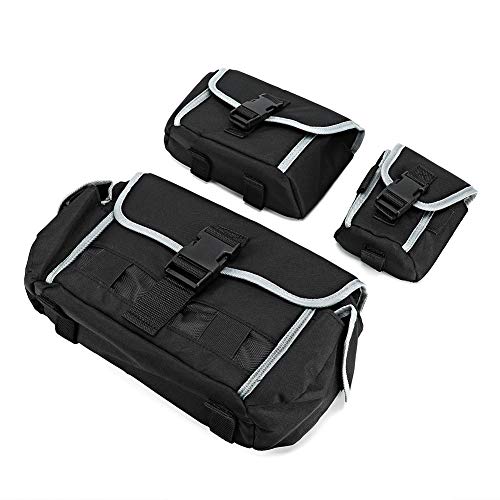 Kikumi Bolsa de Almacenamiento Para Coche, Bolsa Organizadora de Lona, ​​juego de 3 uds. Para Vehículo Universal con Exterior Negro, Material Duradero, Diseño Profesional
