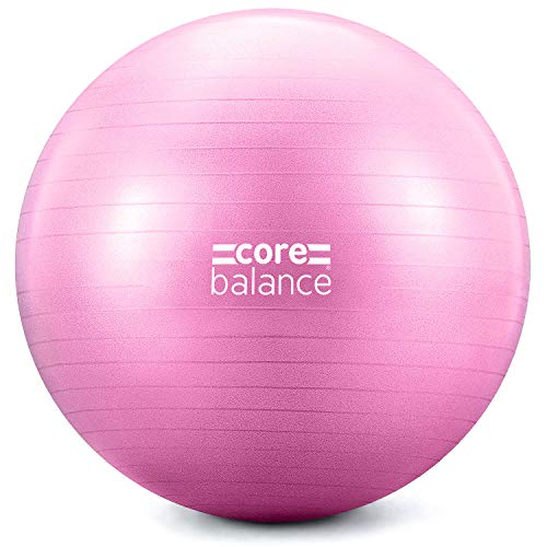 CORE BALANCE, Pelota de Pilates, Fitness, Yoga, Embarazo, Fitball para Ejercicios Gimnasia - Muy Resistente – Tamaño 55cm 65cm 75cm 85cm - Hinchador Incluido