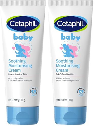Image of Cetaphil Baby Soothing Moisturising Cream 100 g for Newborns & Babies | 48H Hydration & 8H Skin Barrier Protection | With Glycerin, Sunflower Seed Oil & Sweet Almond Oil | Gentle Face & Body Moisturiser