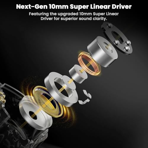 Image of KZ EDX Pro 2 in-Ear Monitor IEM Earphones with 10mm Dynamic Driver, Balanced Sound, Detachable Silver-Plated Cable with Type-C Plug, Metallic Faceplate, Comfortable Fit Wired IEM (Clear, Type-C,)