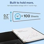 Avery Economy View 3 Ring Binders, 0.5" Round Rings, 100 Sheet Capacity, 0.7" Wide Spine, White Binders, Ideal for Lightweight Organization and Occasional Referencing (4-Pack of 05750)