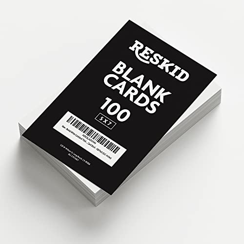 Reskid 100 Pack Of White Cardstock - Thick Paper - 5 X 7" Blank Heavy Weight 110Lb/14Pt Cover Card Stock - Great For Invitations, Announcements And More (5X7, Inches) #TOP2
