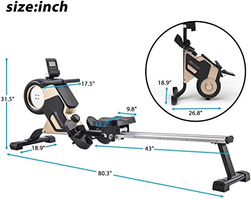 Image of Rowing Machine 2020 New Model Rowing Machine Fitness Cardio Workout with Adjustable Resistance Advanced Driving Belt System for Home Gym