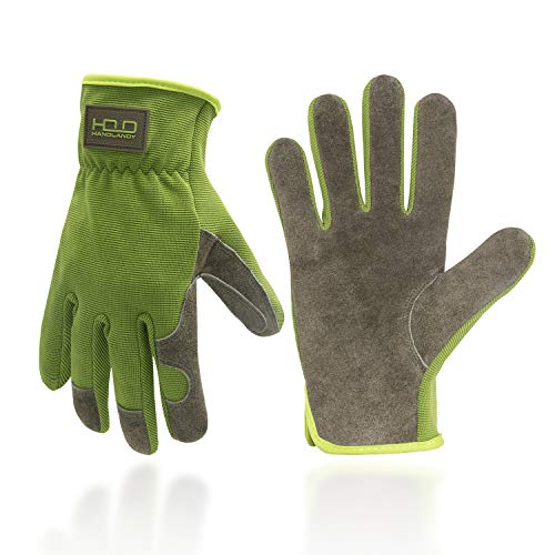 HANDLANDY HLDD Men Leather Gardening Gloves, Utility Work Gloves for Gardening, Yardwork...
