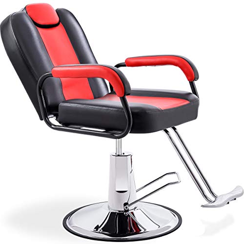Merax Hydraulic Recliner Barber Chair for Hair Salon with 20% Extra Wider Seat