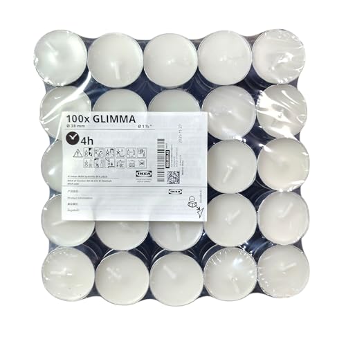 IKEA GLIMMA Lot de 100 bougies chauffe-plat non parfumées