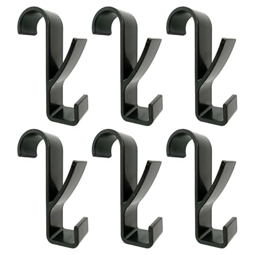 LizCeyMD 6 PCS Towel Radiator Brackets Hooks Movable Over Radiator Towel Rail Hooks Black Round Radiator Towel Rail Hanger Hook for All Standard 2.5cm Radiators