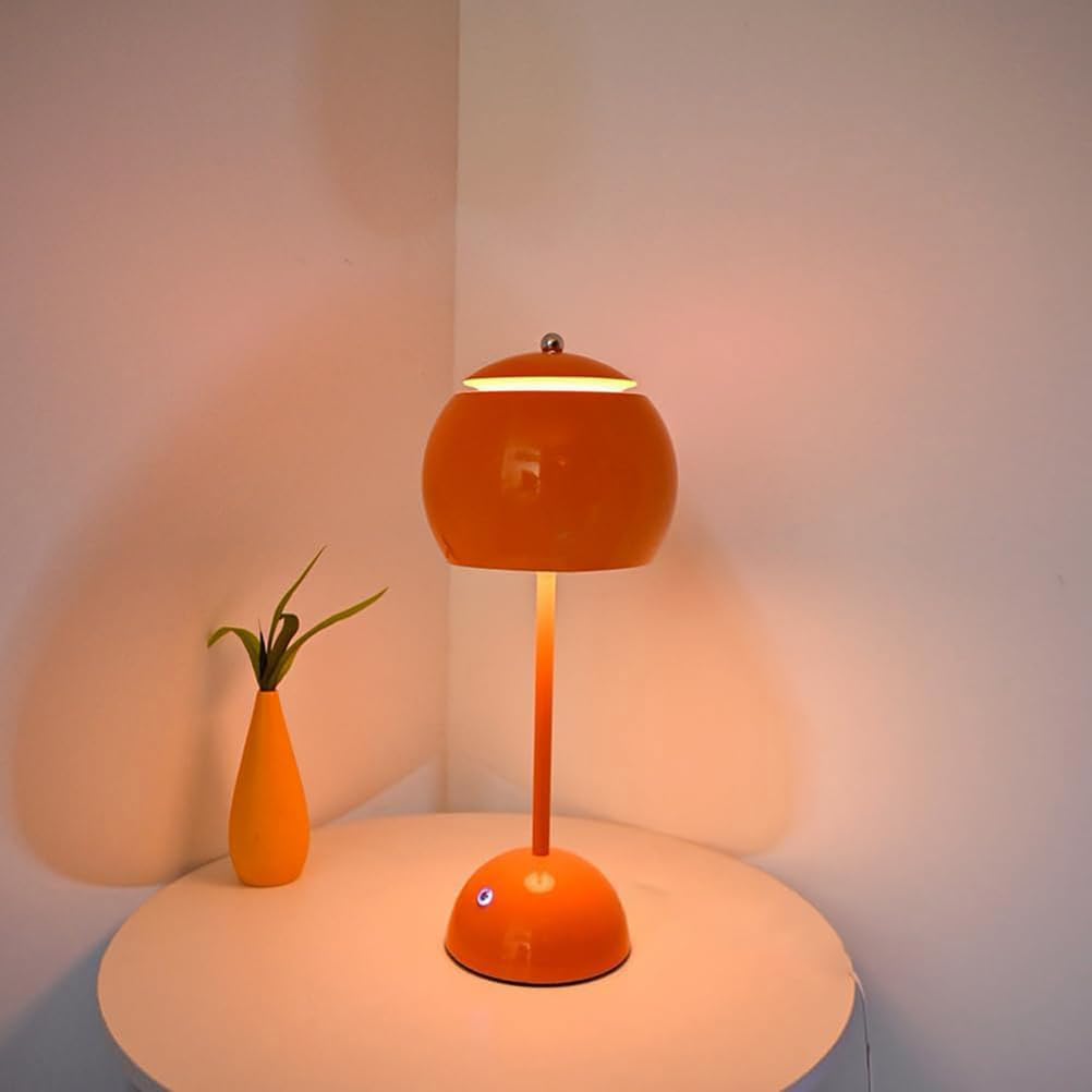 AoLa LED Pilzlampe Kabellos Akku Pilz Tischlampe Dimmbar mit Touch Control Tischleuchte USB Aufladbar 3600mAh Batteriebetrieben Mushroom Lampe Nachttischlampe Tragbar Pilz Lampe Deko,Orange