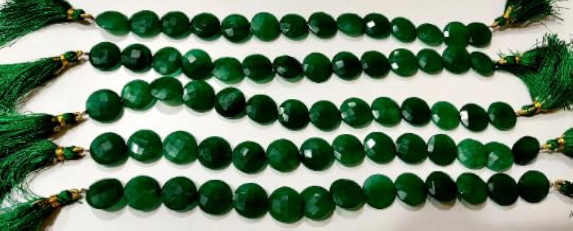 Emerald Round Coin Shape Briolette Beads