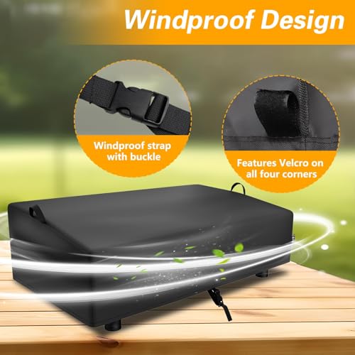 Image of EVRBUL 600D Table Top Grill Cover Compatible with Royal Gourmet GD4002T 4-Burner Tailgater Grill, Waterproof Heavy Duty Portable Griddle Cover 38 inchx21 inchx10 inch, Windproof Tabletop BBQ Grill Cover