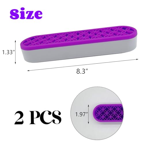 Image of TANG SONG 2 PCS Silicone Make up Brush Holder Cosmetic Storage Box Desktop Organizers (Purple)